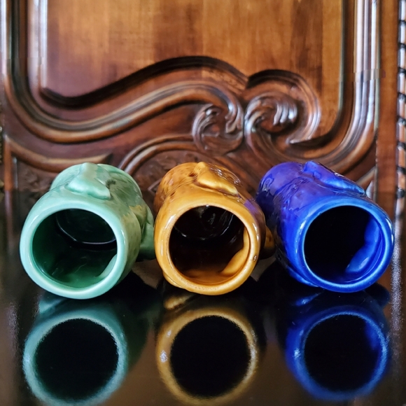 (3) 2.5oz Ceramic Tiki Easter Island Moai Shot Glasses NEW - Picture 7 of 15